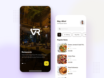 Restaurant App app best booking branding colorful creative delivery design food homescreen intro logo minimal order restaurant restaurant branding retro ui xd