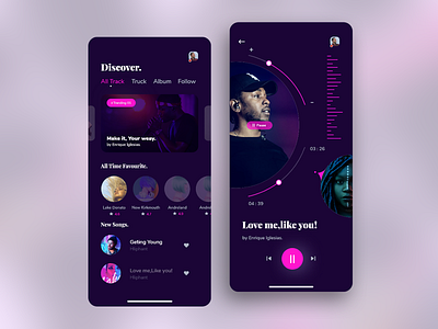 Music Player 🎶 album app ui branding category colorful creative dark theam latest morden music play track player playlist playlists song player songs track