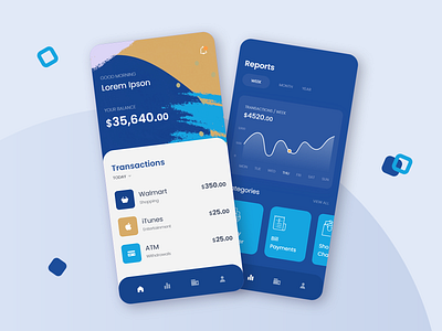 Fintech - Mobile App bank banking branding fin fin ui finance finance app finances financial fintech line graph mobile app payment reoprt short tran graph tran noti transaction transaction history transactions