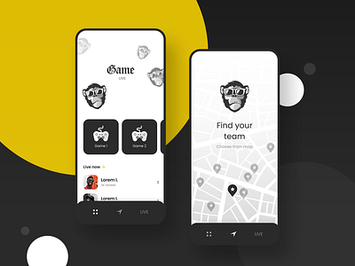 Mobile Gaming - Live App concept app branding colorful creative find people game app game application game design game ui games gaming live game minimal ui ux watch game