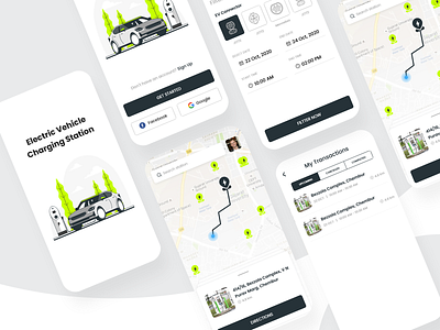 EV Charging Station app app ui best book slots booking branding charging charging app charging booking colorful creative electric electric vehicle illustration minimal modern ui ux vector