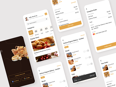 OnDemand Bakery Product Delivery app app ui best branding cart christmas colorful delivery delivery app merry cristmus minimal online bakery schedual xd