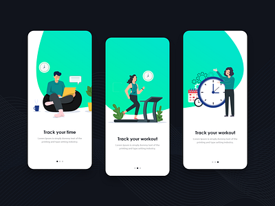 Splash Screen For Timer-Application 3d app branding colorful creative design illustration logo mini minimal schedules app time track app ui vector