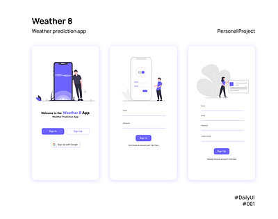 Weather 8 - DailyUI #001 branding dailyui mobile ui weather