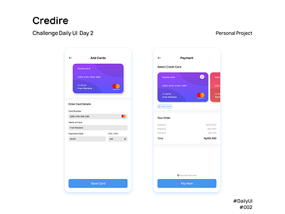 Credire - DailyUI #002 branding creditcard dailyui mobile ui