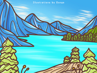 Gonga Illustration | Banff, Canada design illustration