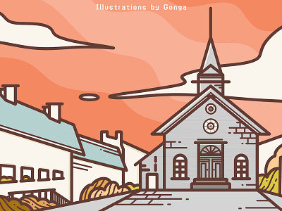 Gonga Illustration | Quebec, Canada canada city illustration line drawing lineart tourism