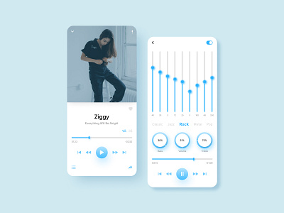 BlueMusic mobile design music music app ui ui ux ui design uidesign uiux