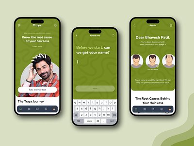 Traya Health UI Design branding hair health traya traya health ui ux