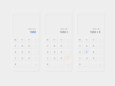 Mobile Calculator app challenge clean dailyui day4 design designs fresh minimal neumorphic neumorphism ui simple ui ux