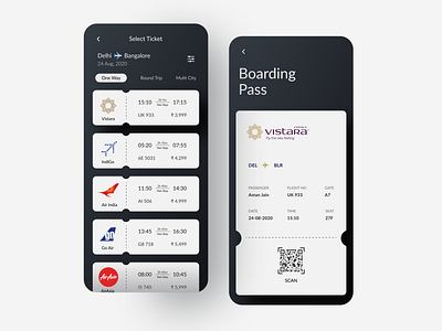 Flight Booking App app app design app ui app ui ux appui boarding pass booking flight flight app flight booking flight search mobile ui ticket travel travel app ui uidesign uiux uiuxdesign ux