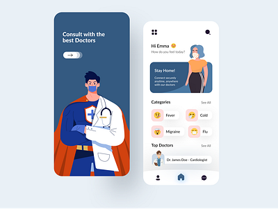 Online Doctor Consultation App app app design app ui app ui ux appui consultation doctor doctor app healthcare hospital illustration medical mobile app mobile app design mobile ui mobile uiux ui uidesign uiux ux