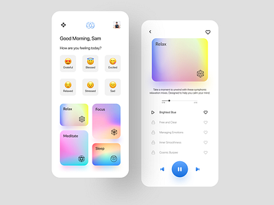 Meditation And Wellness App app app design app ui app ui ux appui meditate meditation meditation app mobile ui mobile uiux music peace ui ui design uidesign uiux ux uxui wellness wellness app