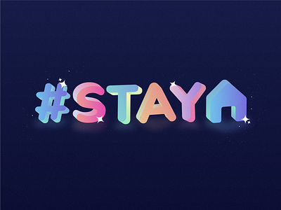 Stay Home 3d colorful covid19 illustration logo rainbow stay home stayhome