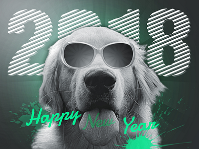 2018 Happy new year 2018 art dog happynewyear photoshop retouch retouching