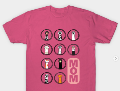 Mothers Day Mother And Child Graphic Cat Mom Cat Lover T-Shirt cat mom cat owner funny cat shirt i love cats paw prints