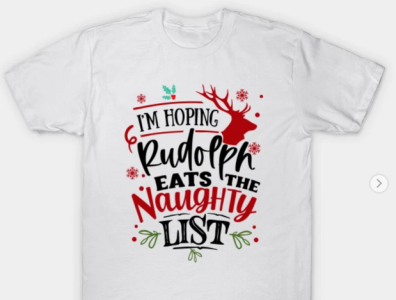 Funny Naughty List Christmas Graphic Xmas T-Shirt