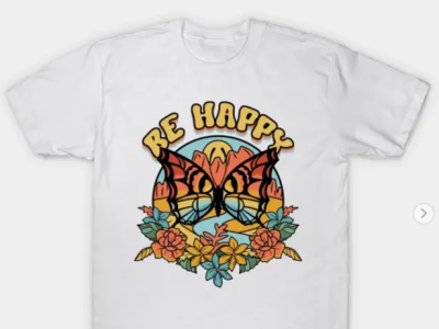 Be happy vintage butterfly rocky mountains sunset T-Shirt boho butterflies butterfly hippie s70