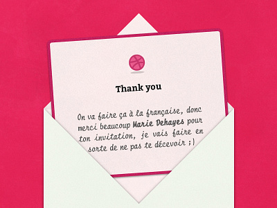 Thank you Marie Dehayes dribbble first shot invitation thanks