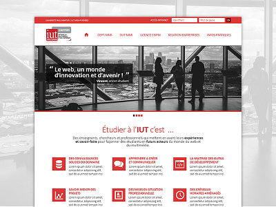 IUT Paul Sabatier / Dpt. MMI - Redesign Concept flat design grid homepage redesign concept webdesign
