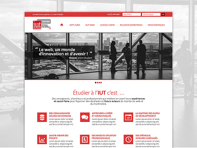 IUT Paul Sabatier / Dpt. MMI - Redesign Concept flat design grid homepage redesign concept webdesign