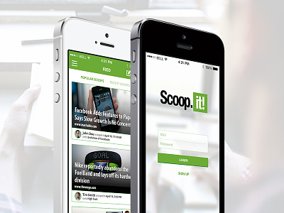 Scoop.it! for iPhone - Redesign Concept app flat design ios iphone mobile app redesign concept scoop.it! ui user experience user interface ux