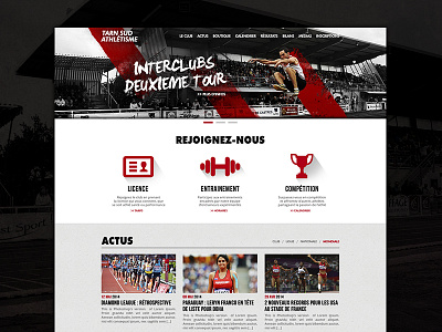 Tarn Sud Athlétisme - Redesign Concept flat design grid homepage redesign concept sport tarn sud athlétisme tsa webdesign