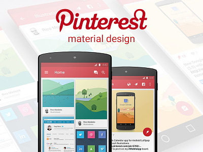 Pinterest Material Design android design lollipop material design mobile app pinterest ui