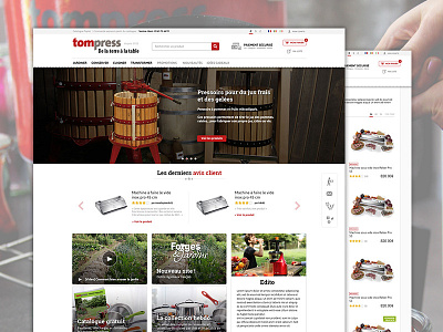Refonte de Tom Press e commerce grid homepage redesign shop tom press webdesign