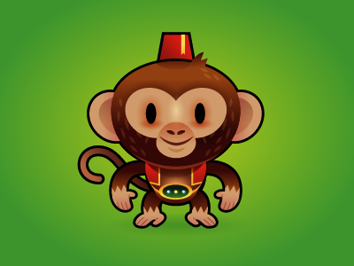 Monkey character mightyfine vector