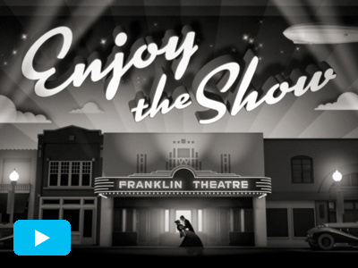 Franklin Theatre Open [vid] 1930s animation blackwhite deco motiongraphics theatre