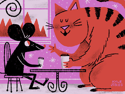 Cat and Mouse editorial illustration