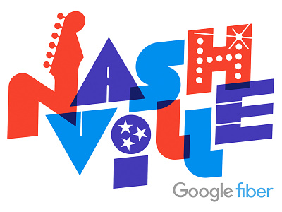 Google Fiber Nashville geometric google googlefiber lettering nashville typography