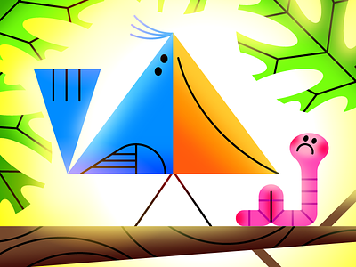 Triangle Bird bird geometric illustration tree worm