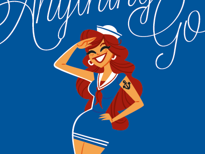 Sailor Girl blue girl illustration pinup red vector