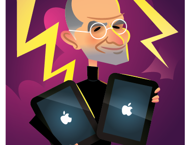 the iPad apple caricature ipad stevejobs