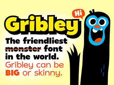 New Font: Gribley! cartoony creativemarket font friendly haafehaph monster playful typeface