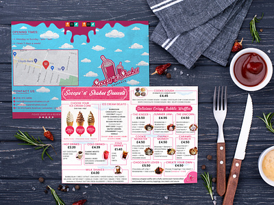 Foldable restaurant food menu book design