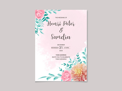 Watercolor floral wedding invitation card design beautiful frame elegant invitation floral floral invitation floral wedding invitation gretting card invitation card invite modern invitation modern wedding invitation vintage wedding watercolor watercolor flowers watercolor invitation card watercolor wedding card watercolor wreath wedding card wedding flowers wedding invite wedding leaves