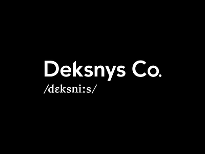 Deksnys Co. - Personal branding black black white branding futuristic logo logotype minimal modern monochrome personal portfolio technology timeless