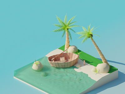 3d island 3d design illustration