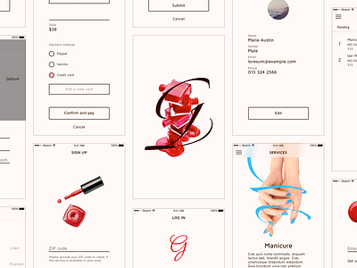 Gloss Bar UI/UX Design app branding graphic ios manicure ui uiux ux