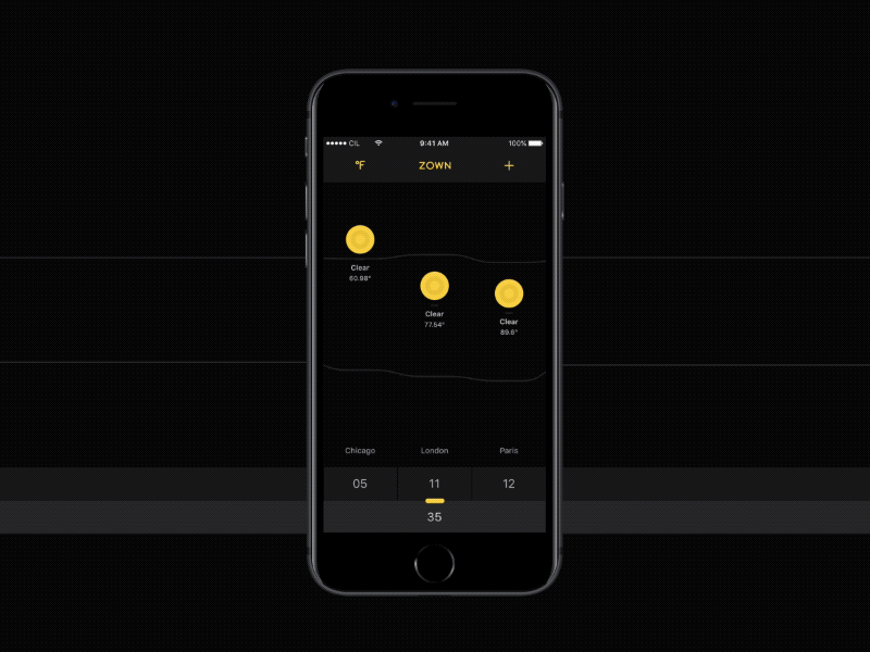 Zown for iOS UI/UX Design app ios time ui zone zown