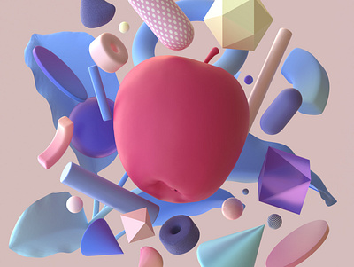 "Apple" Series n.1 3d 3d art 3d artist design illustration