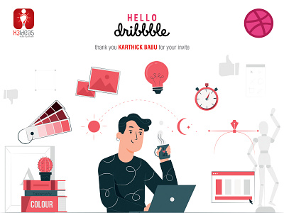 hello Dribble branding design design graphicdesign icon illustration logo minimal typography