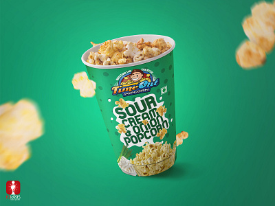 Sour & Cream Onion Popcorn Tub Package brand design branding design coreldrawx7 graphicdesign mockup packagedesign photoshop vector x3ideas