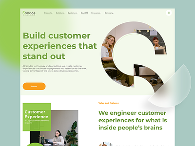 Sondos CX Home page customer cx experience hero section home page product design ui