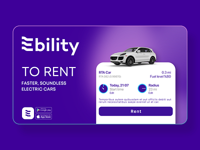 Ebility app campaign app brand campaign electric car logo mobile outdoor product design ui
