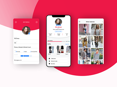 Profile screen app design edit fashion fashion app mobile mobile app profile twigano ui