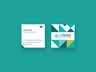 Zayard Project-3 brand branding businesscard design logo realestate square business card